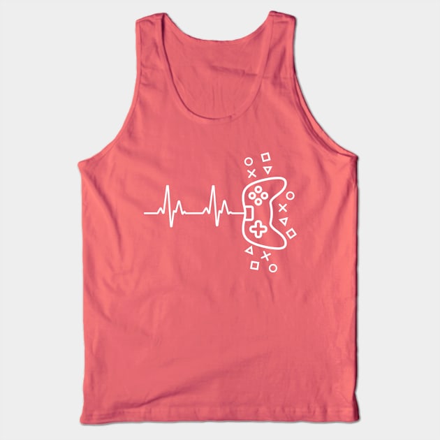 Gamer Heart Beat Video Game Lover Tank Top by SusurrationStudio